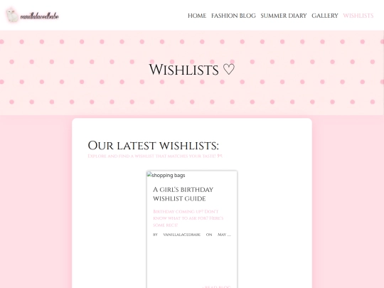 wishlists screenshot