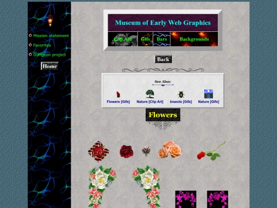 museum/clipart/flowers screenshot