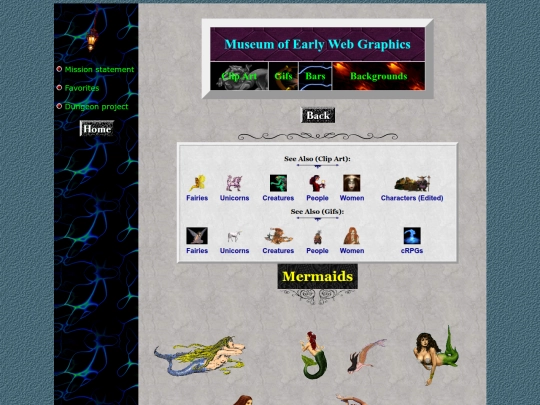 museum/clipart/mermaids screenshot