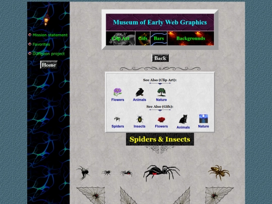 museum/clipart/spiders screenshot