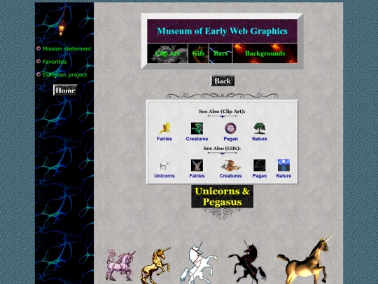 museum/clipart/unicorns screenshot
