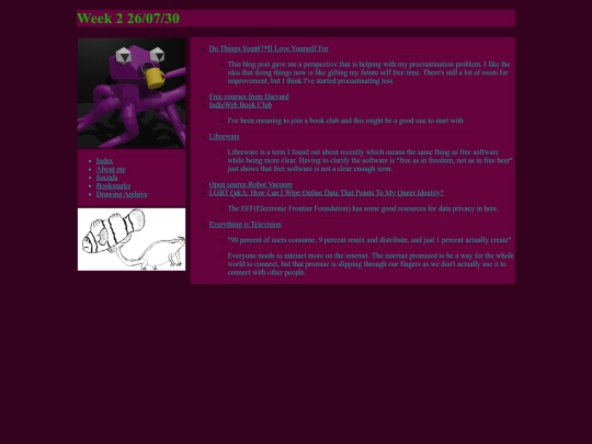 bookmarks/week2 screenshot