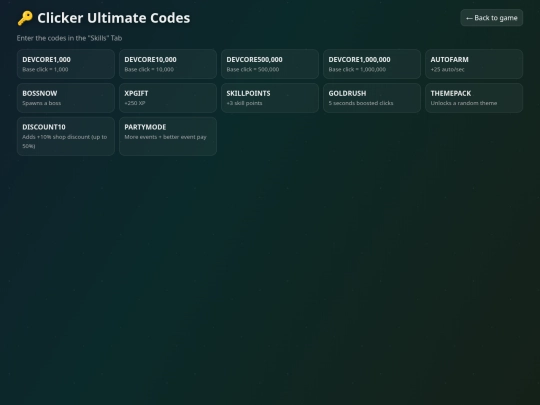 Youtube_Tutorials/Game Codes/codes screenshot