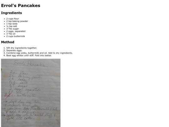 cookbook/Errols_Pancakes screenshot