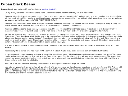 cookbook/Malachais_Cuban_Black_Beans screenshot
