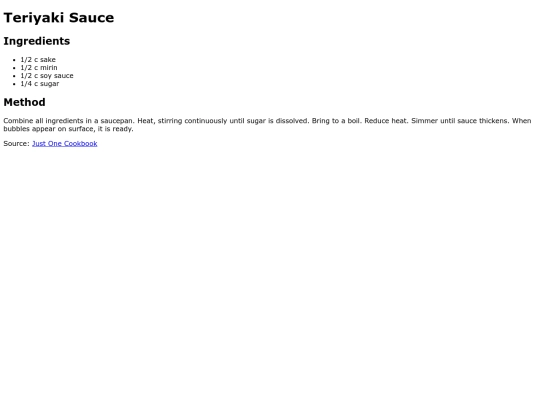 cookbook/TeriyakiSauce screenshot