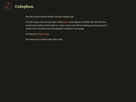 colophon screenshot