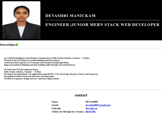 protfoilo/Internships screenshot
