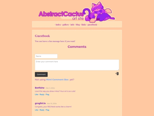 guestbook screenshot