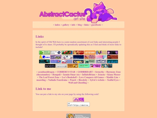 links screenshot