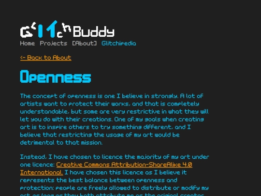 about/openness screenshot