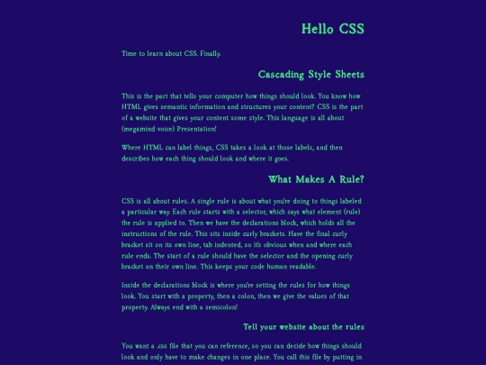 learningwebsite/hello-style/hello-css screenshot