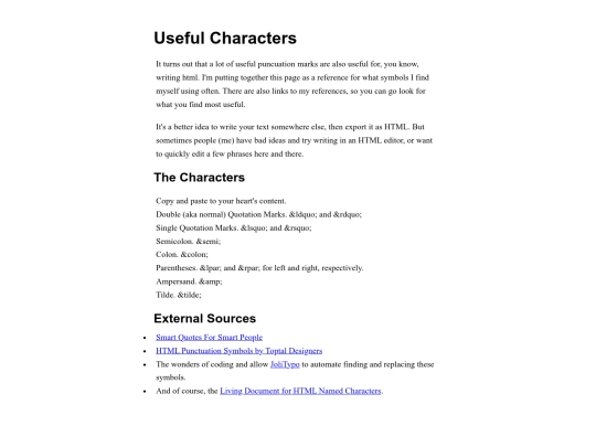 learningwebsite/useful-characters screenshot