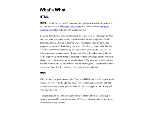learningwebsite/whats-html screenshot