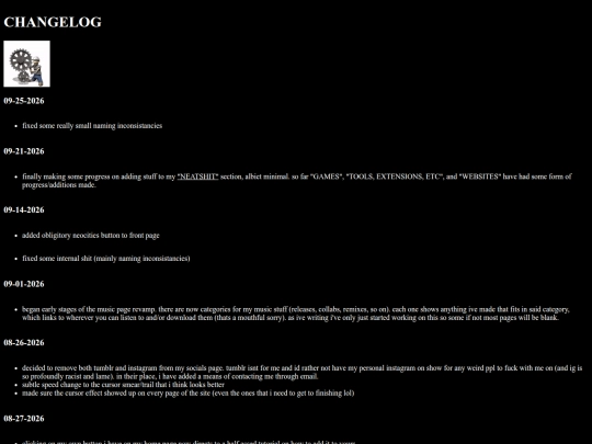 changelog screenshot