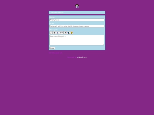 guestbook screenshot