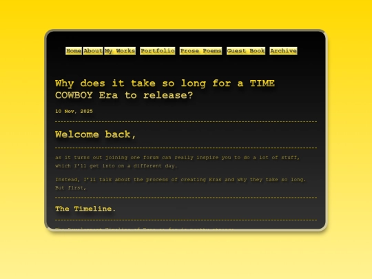 posts/2025-11-10-Why-does-it-take-so-long-for-a-TIME-COWBOY-Era-to-release screenshot