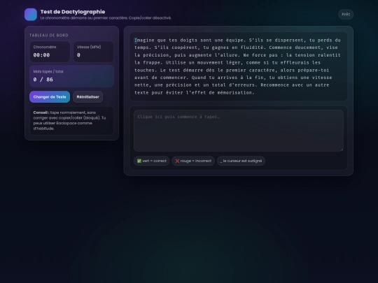 dactylo screenshot