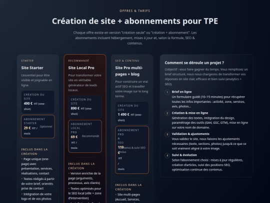 tarification screenshot