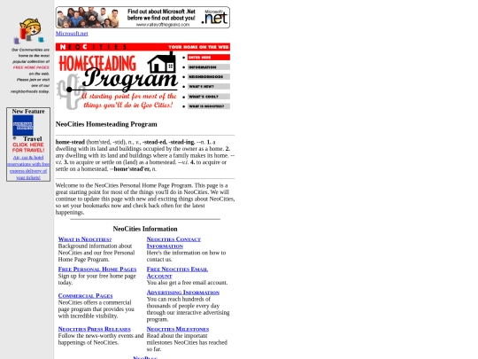geocities/homestead screenshot