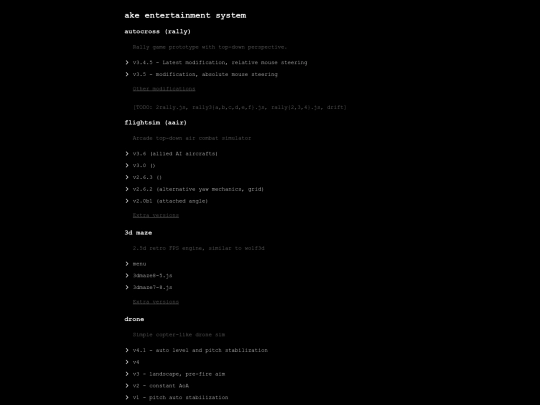 projects/aes/list screenshot