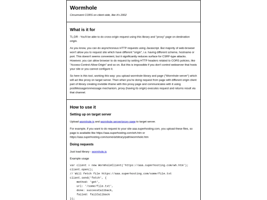 projects/wormhole screenshot