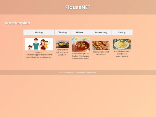 Essensplan screenshot