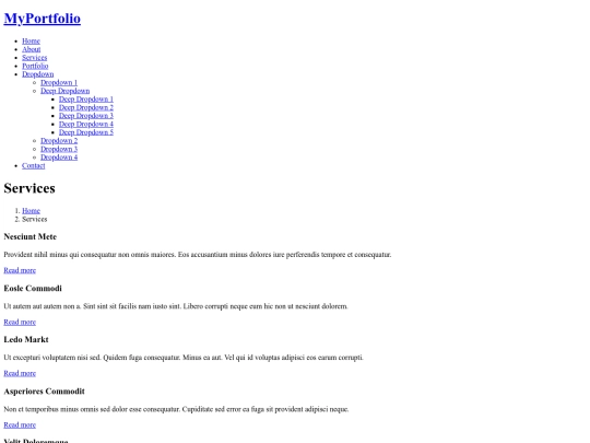 services screenshot