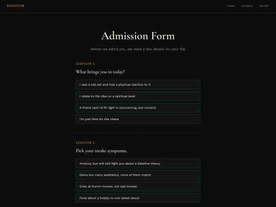 intake screenshot