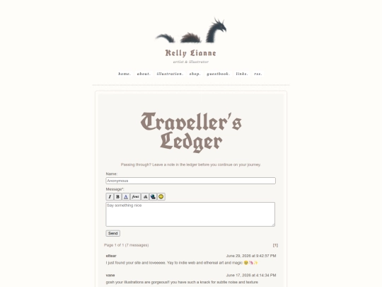 guestbook screenshot