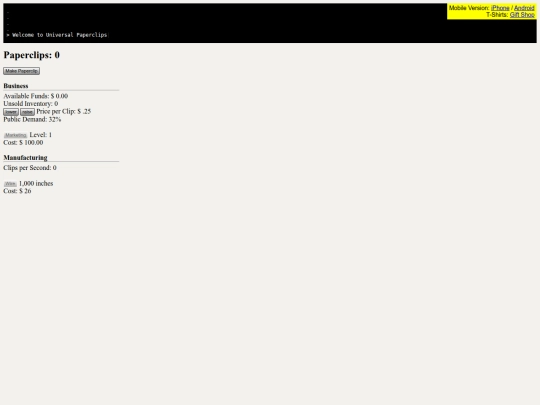 universal-paperclips screenshot
