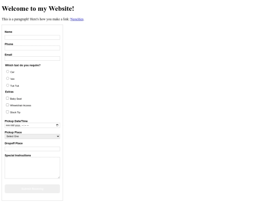 booking screenshot