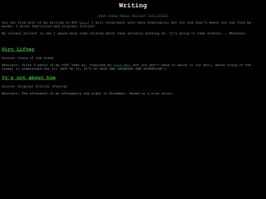 writing screenshot