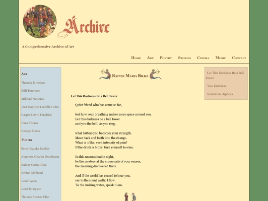 Rainer Maria Rilke screenshot