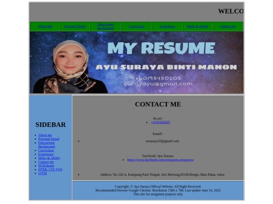 contact me screenshot