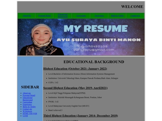 educational background screenshot