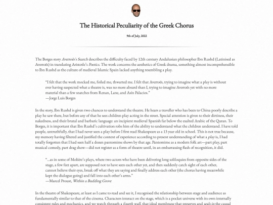writingpieces/greekchorus screenshot