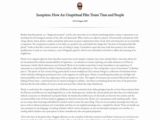 writingpieces/inception screenshot
