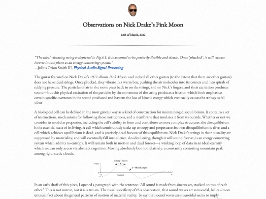writingpieces/observationsonnickdrakespinkmoon screenshot