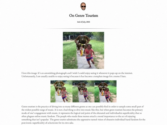 writingpieces/ongenretourism screenshot