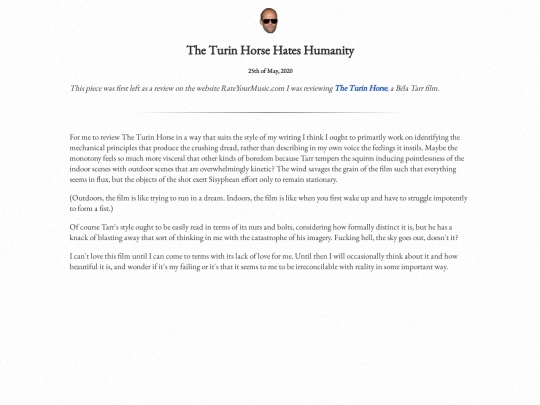 writingpieces/theturinhorse screenshot