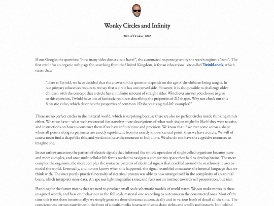 writingpieces/wonkycirclesandinfinity screenshot