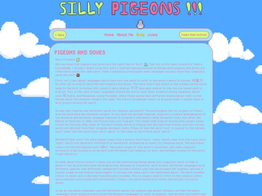 blog/pigeons-and-doves screenshot