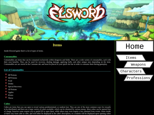 Items screenshot