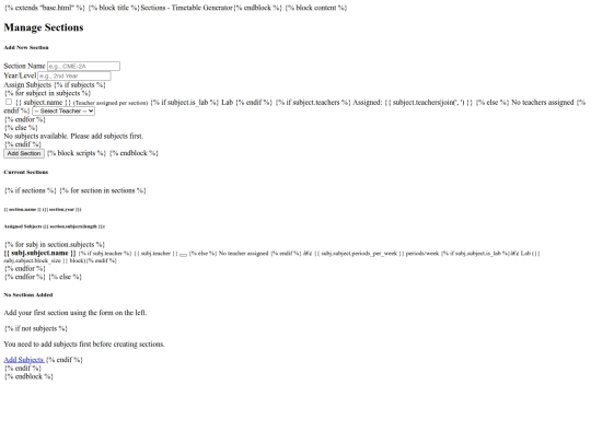templates/sections screenshot
