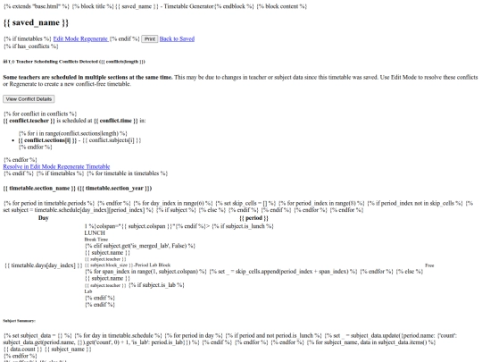 templates/view_saved_timetable screenshot