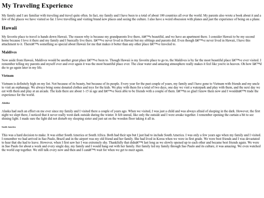 travelwebpage screenshot
