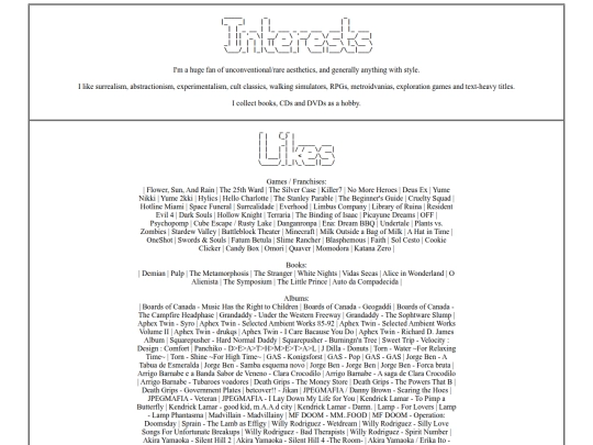 interests screenshot