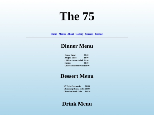 menus screenshot