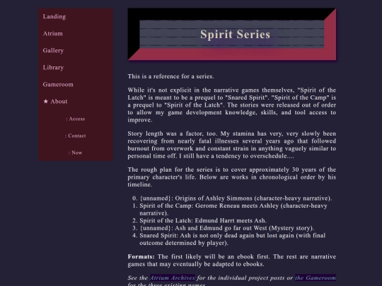 about/spirits screenshot